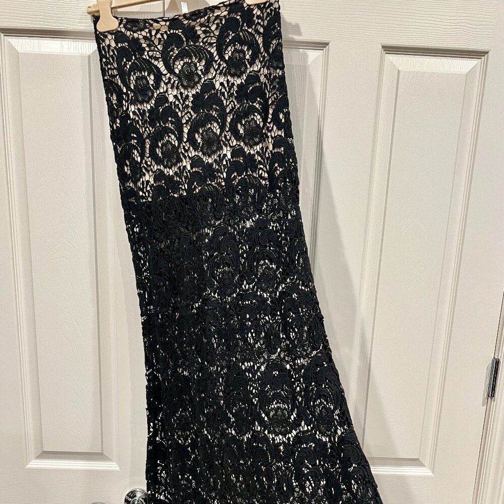 New! Winston White Black Lace Maxi Skirt Black Size: XS